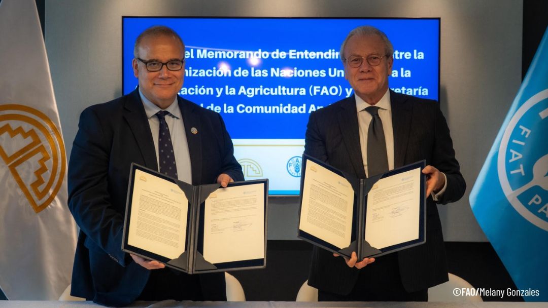 FAO y Comunidad Andina renuevan alianza para fortalecer la seguridad alimentaria en la región